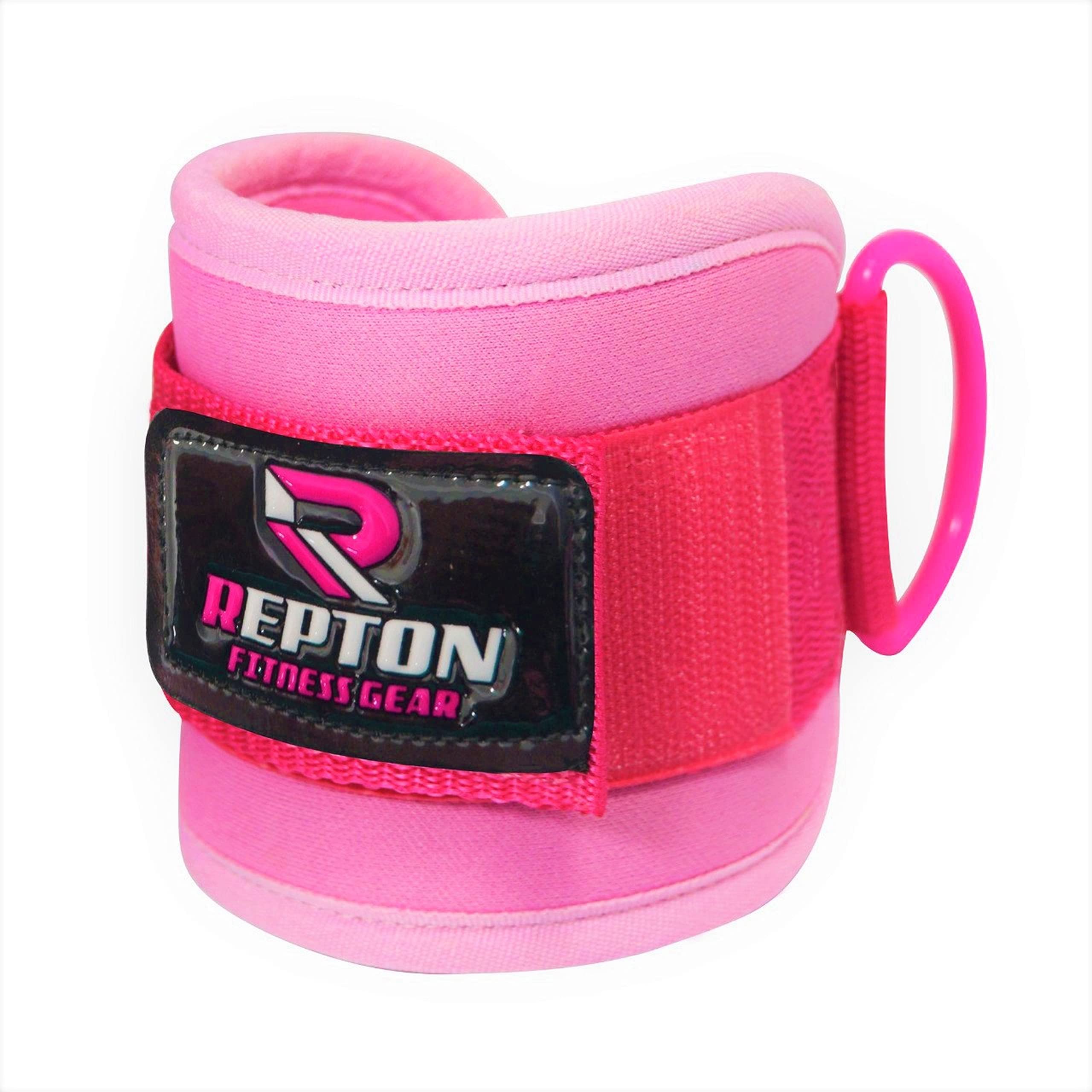 Repton Fitness Gears Adjustable Ankle Straps for Glutes Kickback - Stainless Steel D Ring - Cable Machine Attachments for Leg Extensions and Hip Abductors - Neoprene Support - Unisex Design