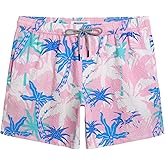 maamgic Men's Swim Trunks 5.5 inch Seersucker Beach Shorts Quick Dry Bathing Suits with Mesh Liner
