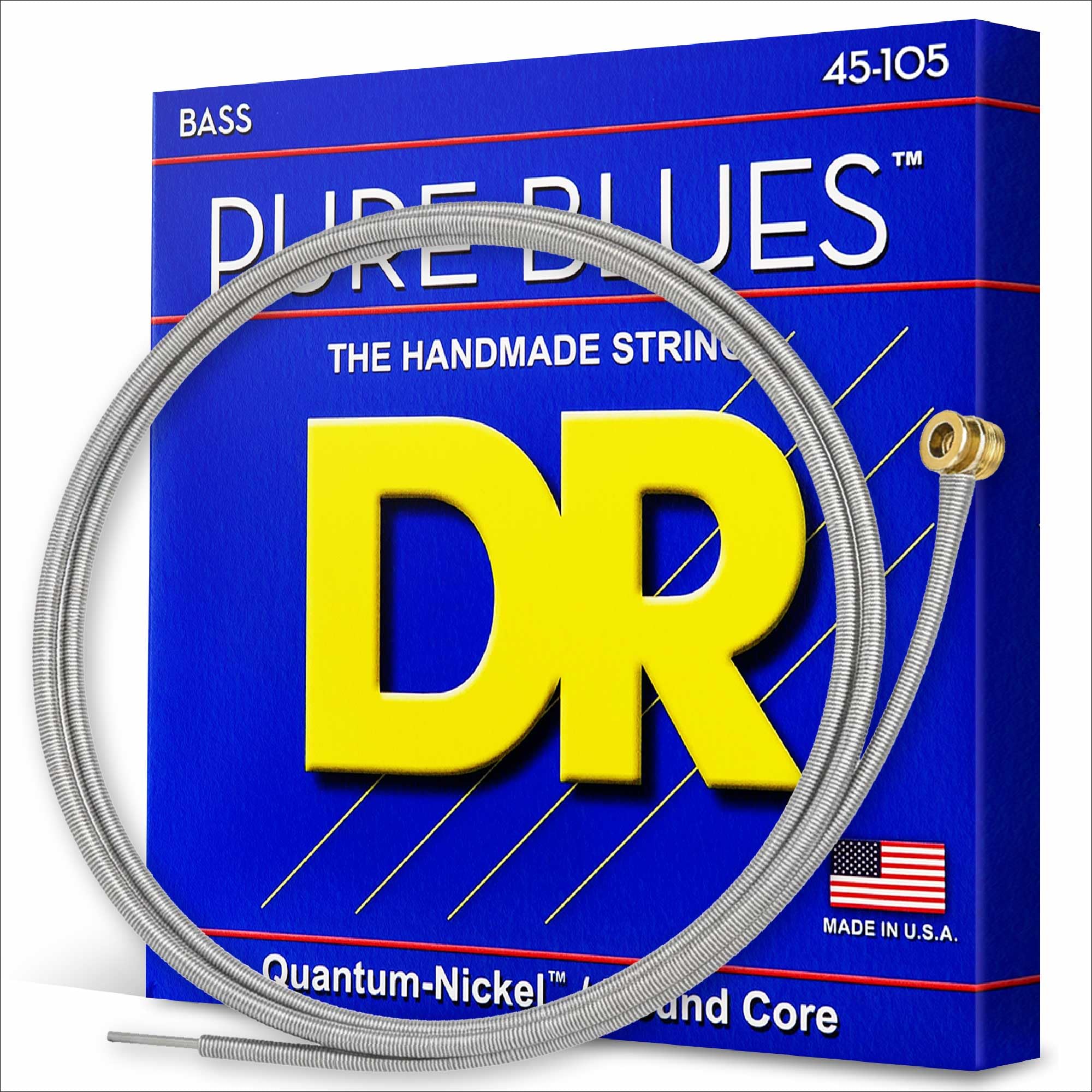 DR PB-45 Strings PURE BLUES™ - Quantum Nickel™ Bass Strings: Medium 45-105, Silver