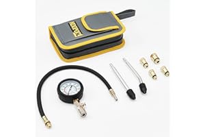 KOOPOOL 8PCS Compression Tester Automotive Tool Gauge for Small Engine(0-300PSI),Petrol Engine Cylinder Compression Tester Kit with Adapters for Cars,Motorcycles,Trucks,ATV,UTV