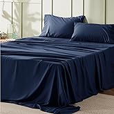 Bedsure King Size Sheets Set - 4 Pieces Soft King Sheets - Breathable & Cooling - Hotel Luxury - Easy Care Polyester Microfiber Bedding for Women, Men, Navy