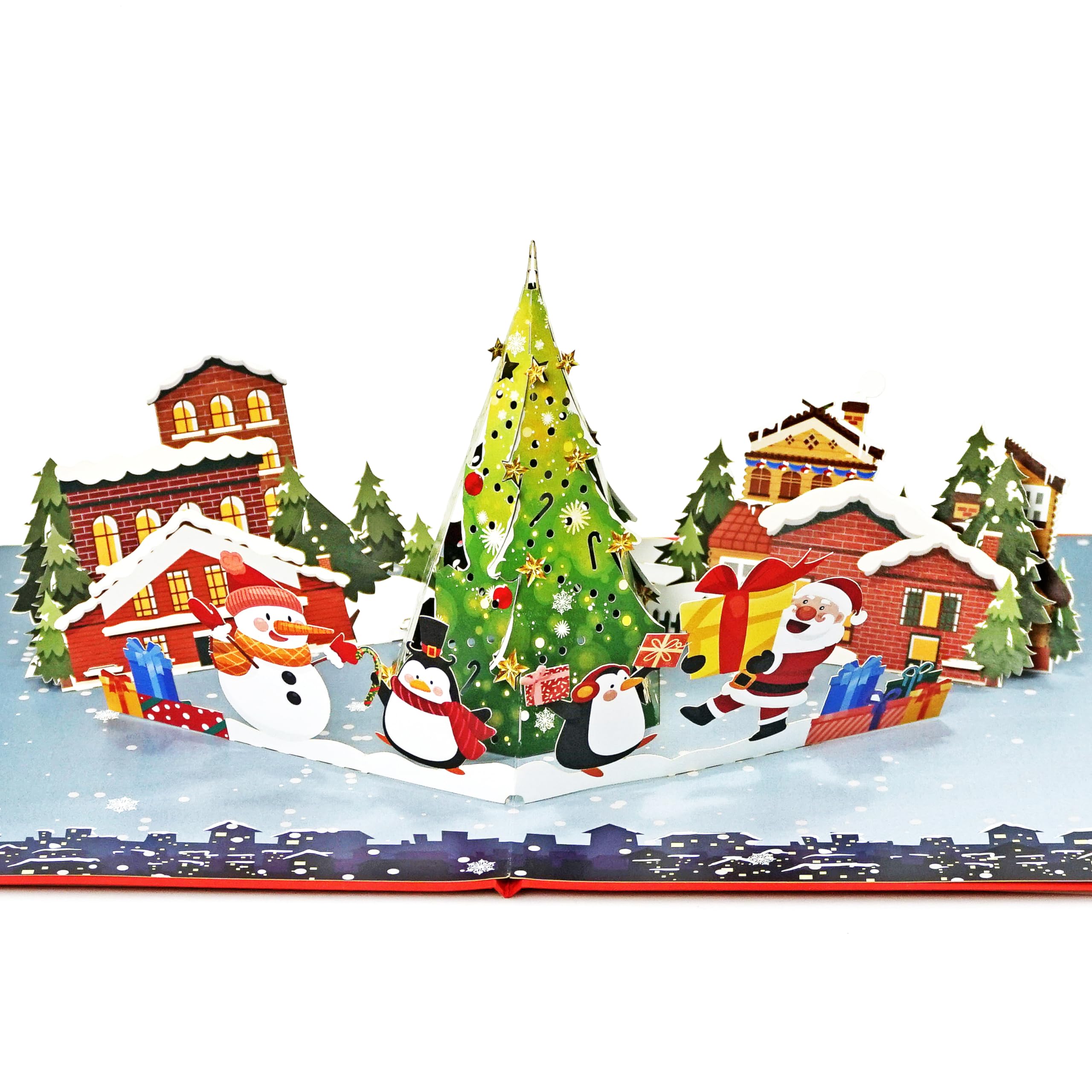 CUTPOPUP Night Before Merry Christmas Cards 2025, Pop Up Christmas Cards w Envelope, 3D Xmas Card, Holiday Greeting Card Gifts for Her Him Wife Husband Family Son Mum Dad (Night Scene) US8-CN257UK