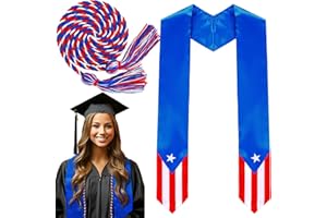 JaGely Country Flag Graduation Stole Sash Honor Cords Class of 2026 First Generation Grad Stole for International Students
