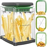 Prep Naturals 3-in-1 Manual French Fry Cutter - Interchangeable Blades for Potato Cutter & Fry Slicer - Functions as Potato D