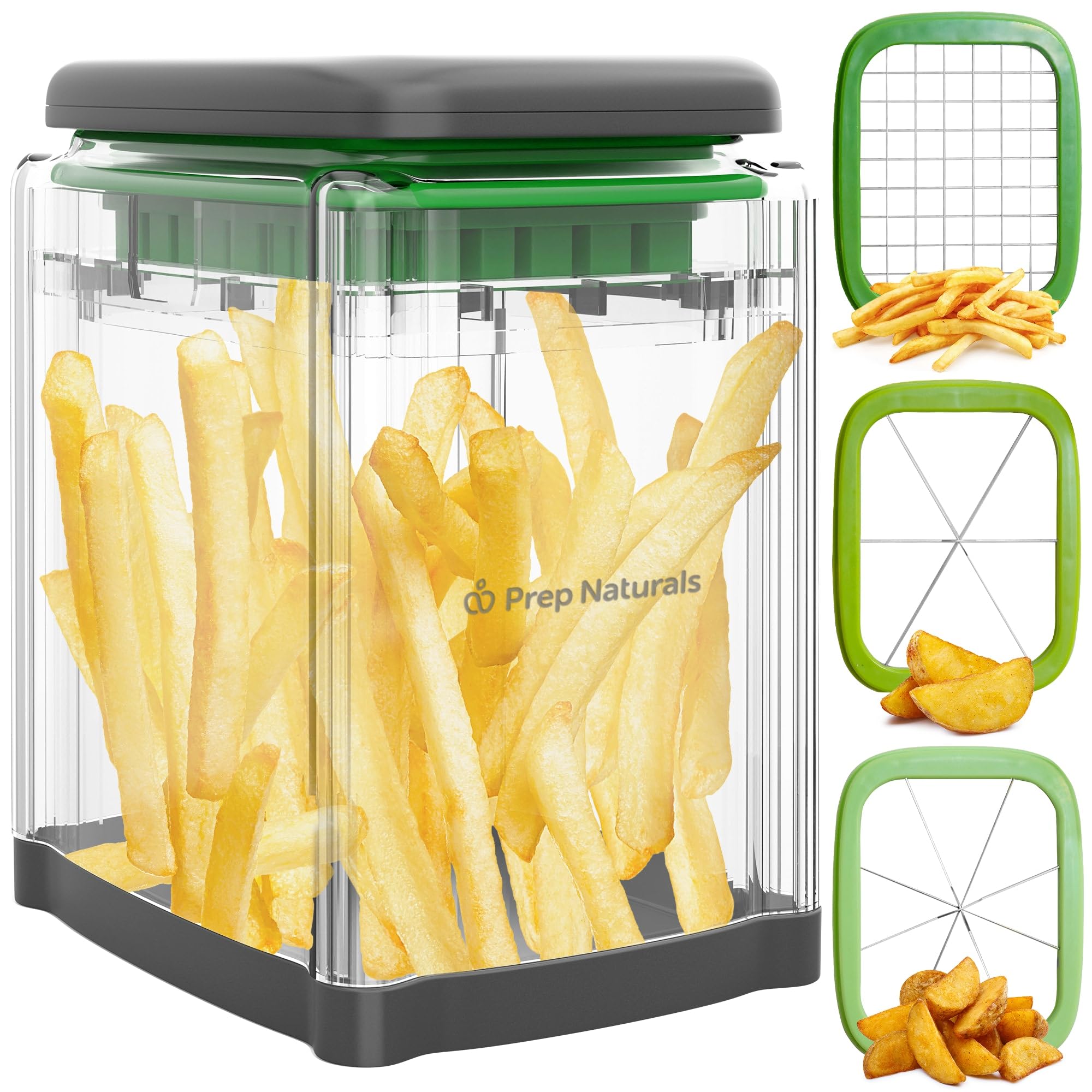 Photo 1 of PrepNaturals 3-in-1 French Fry Cutter - Potato Cutter for Fries - Potato French Fry Cutter - French Fries Cutter - Vegetable Cutter - Food Chopper Manual Hand - Veggie Cutter - Vegetable Chopper