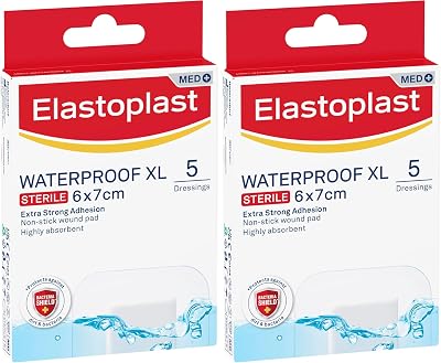 Elastoplast Waterproof XL Med+ Dressings 5 Pcs Large 6 x 7 cm Latex Free