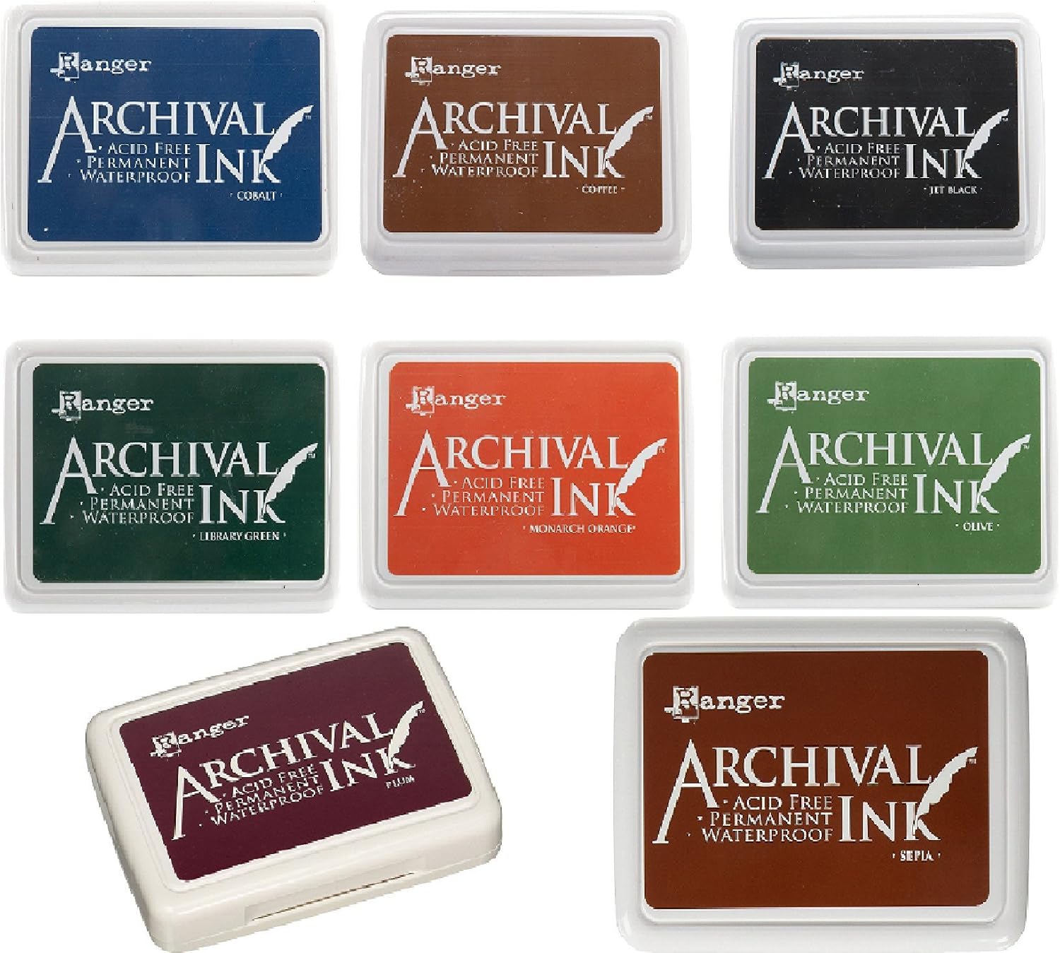 Ranger Archival Ink Pads Set of 8 Full Size Pads
