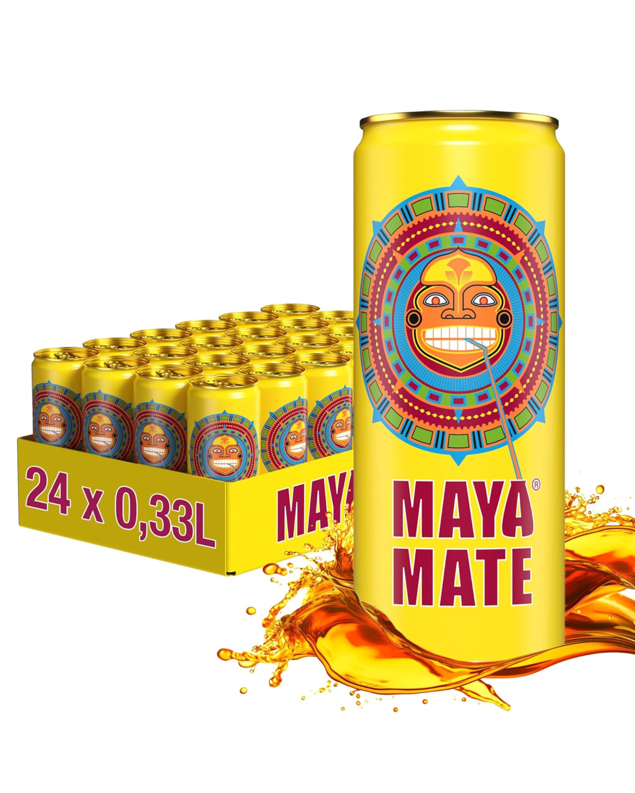 Maya Mate – Mate-Drink natürlicher Energy Drink 24 x 330 ml Dosen – Softdrink mit herb-frischem Mate-Geschmack mit 21,5 mg Koffein pro 100 ml – Belebendes Erfrischungsgetränk im stylischen Design 7