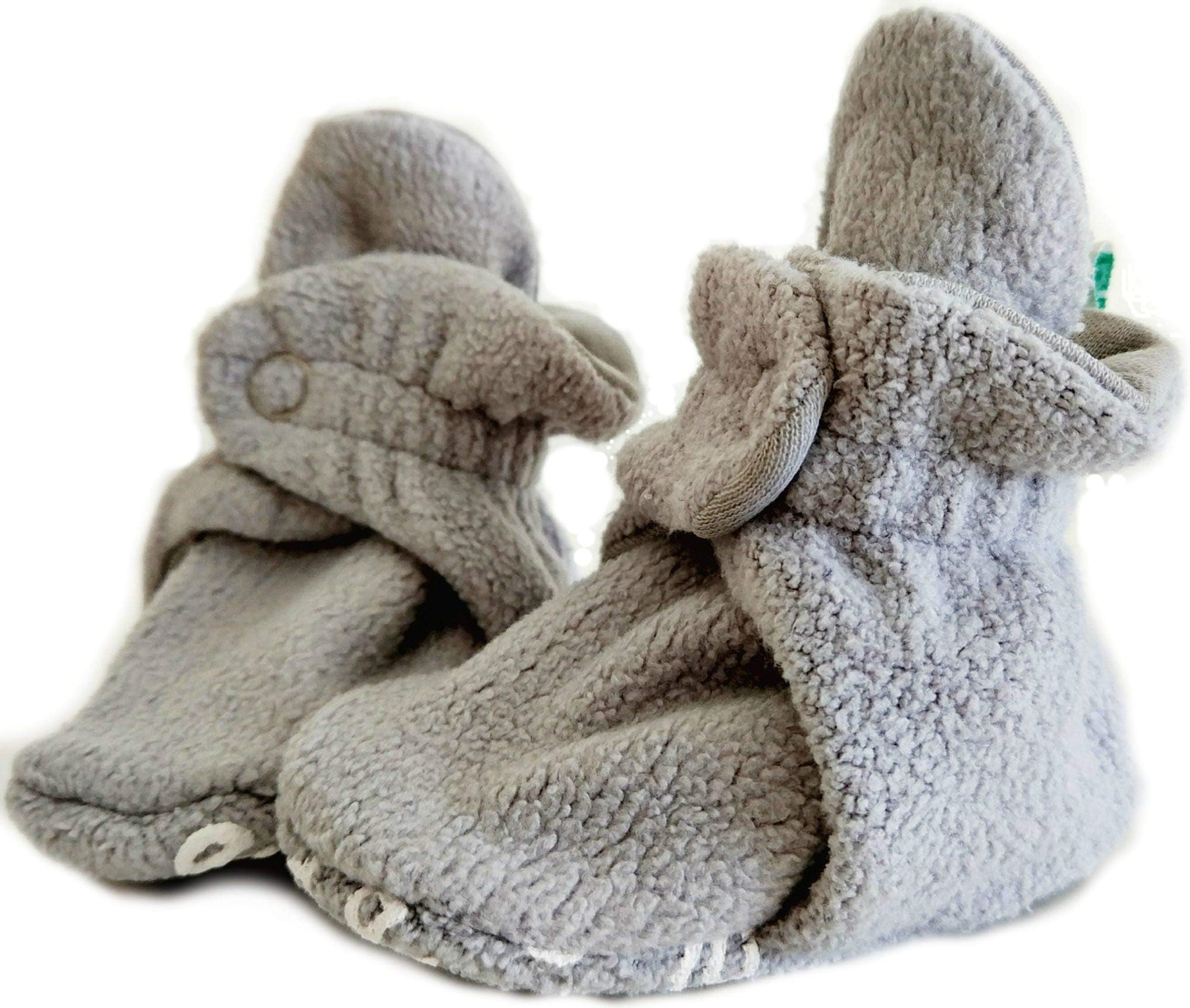 Cosy Fleece Baby Booties - Organic Cotton Lined. Award-Winning Booties with Adjustable Poppers & Non-Slip Sole.