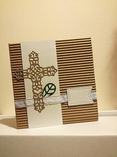 S Cresima Biglietto D Auguri Formato 12 5 X 12 5 Cm Cresima Bambino Bambina Croce Realizzato A Mano Personalizzabile Spazio Interno Bianco Per Messaggio Personale Amazon It Handmade