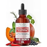 Saw Palmetto & Cayenne Hair Serum, Hair Growth Oil. Made in USA
