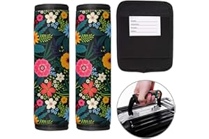 TPOAEL 2 Pack Luggage Handle Wrap Travel Tags - Set of Luggage Tags for Suitcases, Identifiers, Marker, and Handle Covers - Cruise Accessories and Travel Gifts（Cute Flower