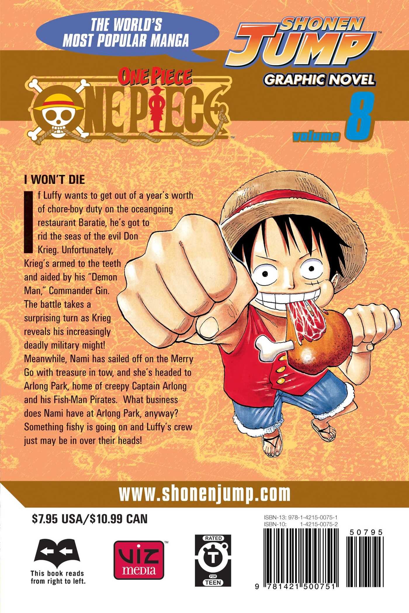 Amazon Com One Piece Vol 8 I Won T Die Oda Eiichiro Books
