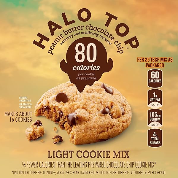 HALO TOP PEANUT BUTTER CHOCOLATE CHIP LIGHT COOKIE MIX, 12.6 OZ