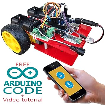 Smartphone Controlled Arduino Robot Complete kit with Code and Video Tutorial