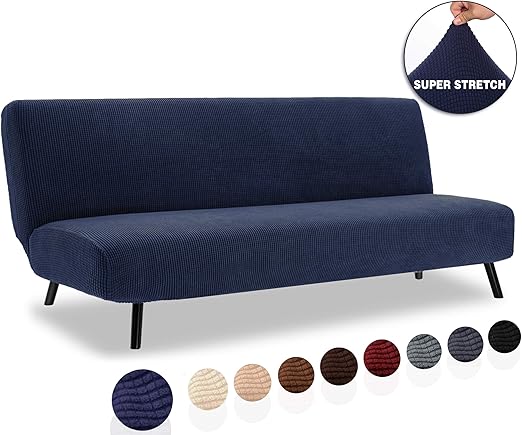 Tianshu Housse De Canapé Sans Braspliant Canapé Lit Extensible Housse De Canapé Clic Clac 3 Places Protect Jacquard Housse De Canapéclic Clacbleu
