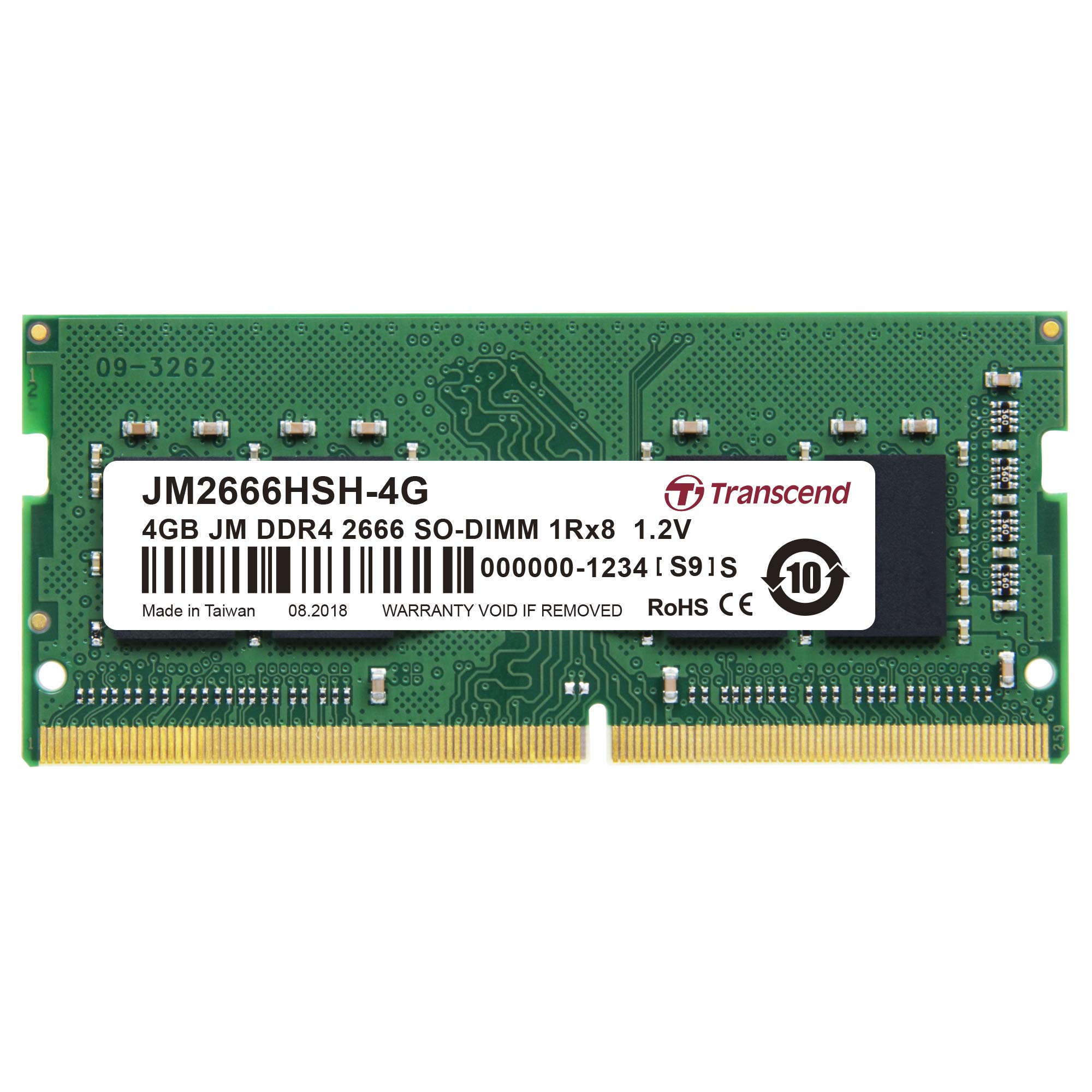 Transcend JM2666HSH-4G 4GB DDR4 2666 MHz Memory Module - Memory Modules (4GB, 1x 4GB, DDR4, 2666MHz, 260-pin SO-DIMM)