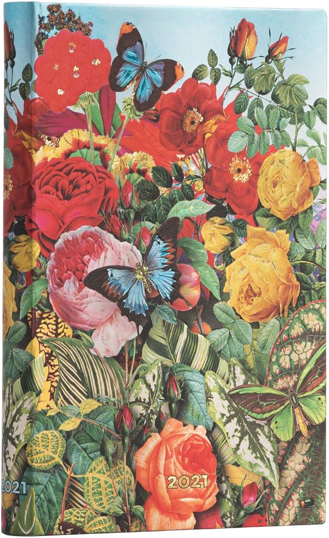 Paperblanks 12-Monatskalender 2021 Schmetterlingsgarten  Horizontal 