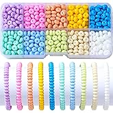 Guoxin 800Pcs Abacus Glass Beads for Woman Bracelet Crystal Glass Charm Rondelle Spacer Beads DIY Craft Jewelry Making 3x6mm (MCR)