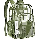 PAMANO Clear Backpack Transparent Heavy Duty School PVC Bookbag See Through Bag Boys and Girls for College Work Travel Security