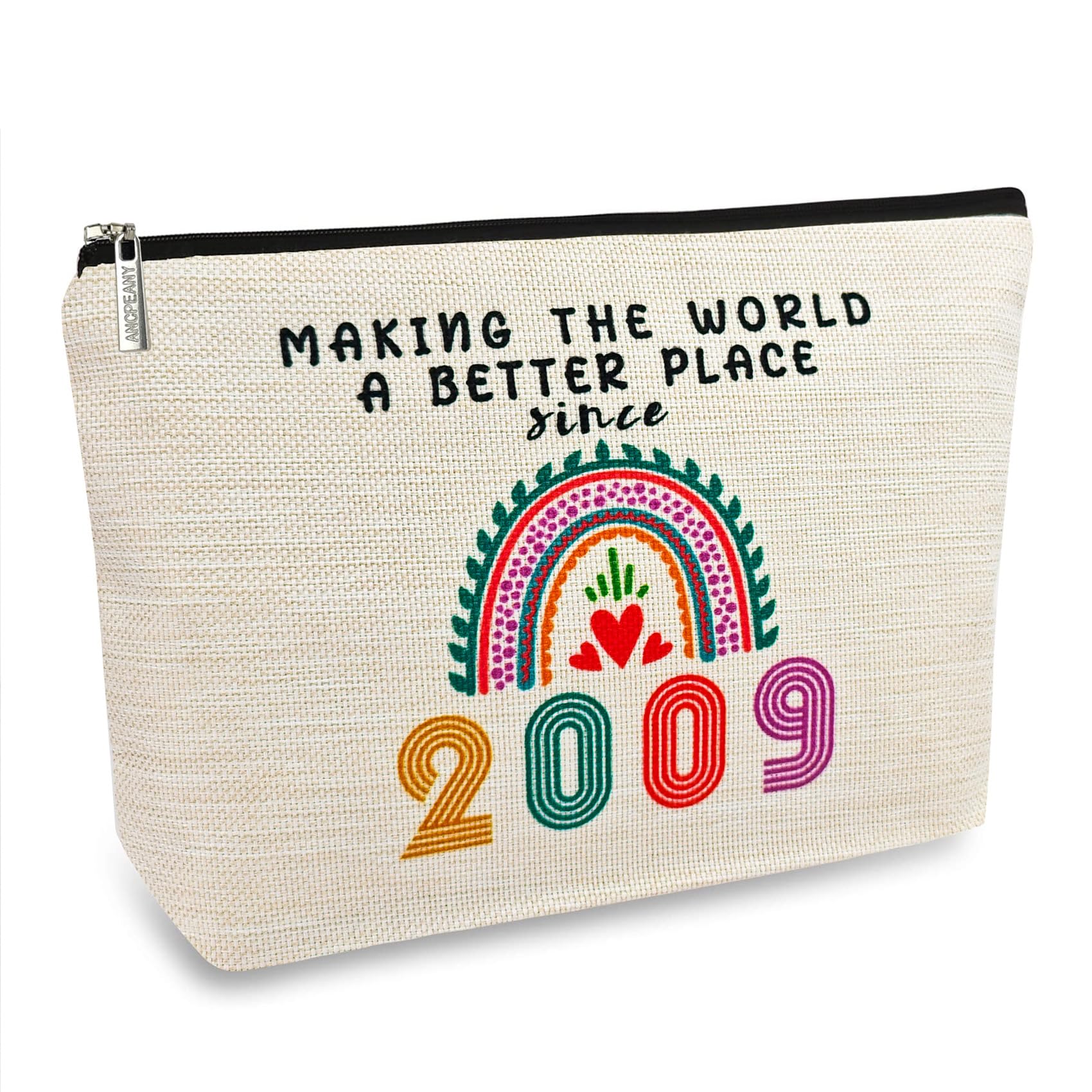 Photo 1 of ancpeany Sweet 16 Birthday Decorations for Girls, Her, Teenage Girls, Sister, Daughter, Granddaughter, 2009 Funny 16 Year Old Girl Gift Ideas Makeup Bags, Cosmetic Travel Bag for 16th Birthday Gifts