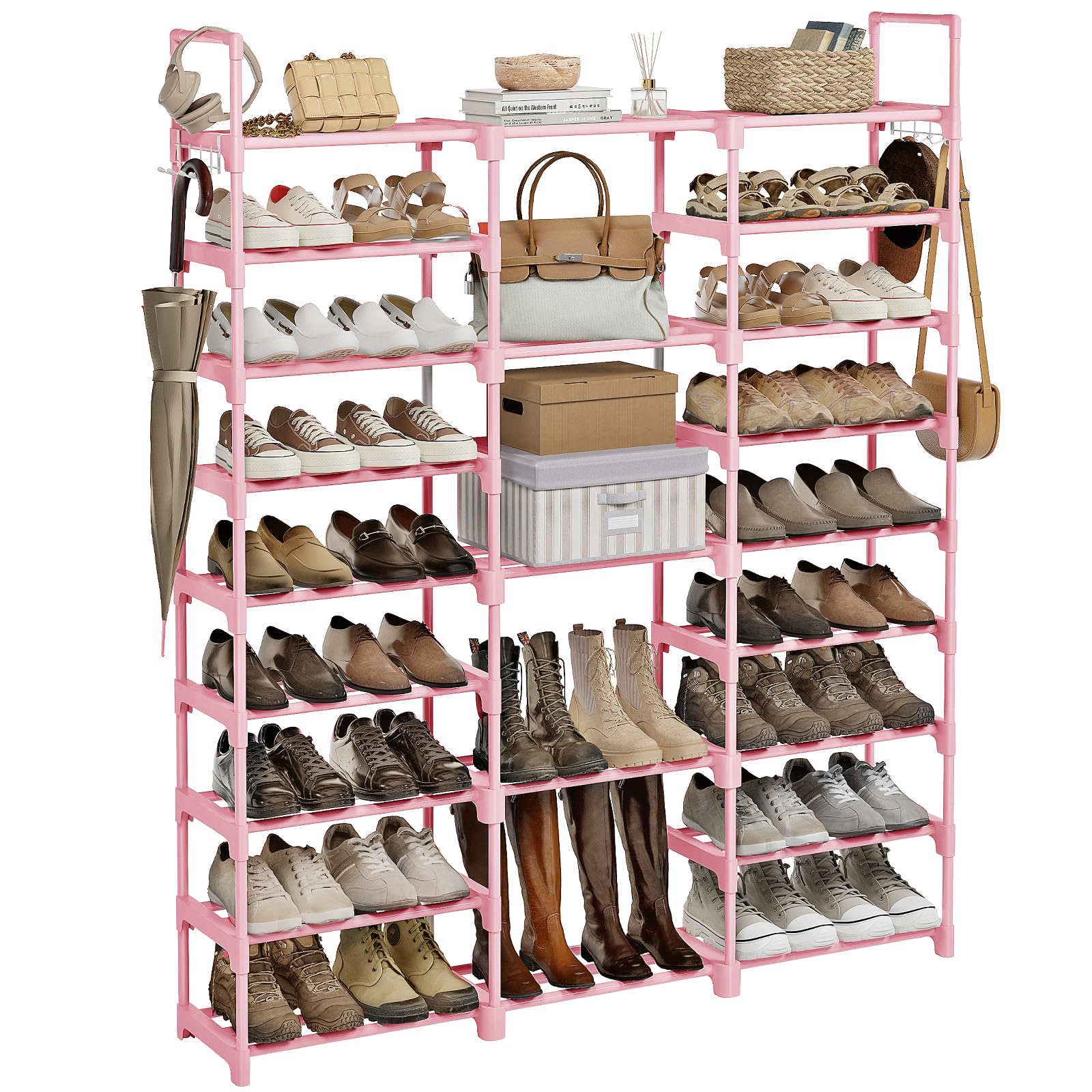WOWLIVE 9 Tiers Large Shoe Rack Storage Organizer for Closet 50-55 ...