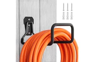 HONGMAI Garden Hose Holder: Hose Hanger Wall Mount Metal for Outside - Heavy Duty Water Reel Organizer - Sturdy Durable Storage Rack with Hook Ideal for Garden Yard Garage Lawn