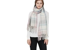 Wander Agio Women's Fashion Long Shawl Big Grid Winter Warm Lattice Large Scarf