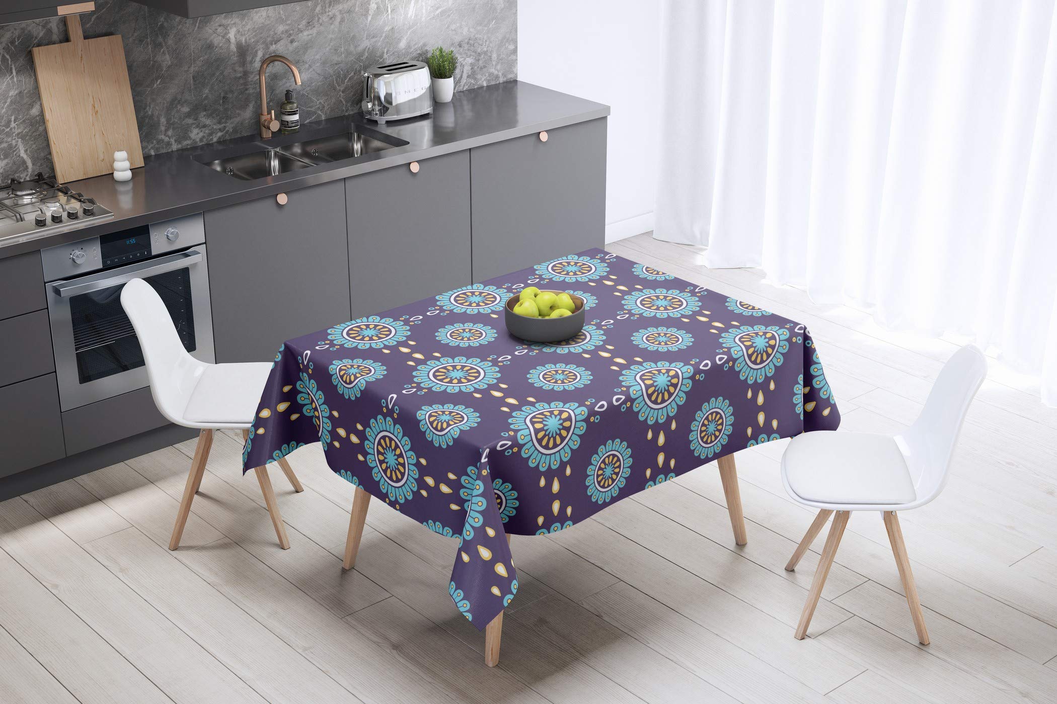 Bonamaison Kitchen Decoration, Tablecloth, 140cm x 140cm - Designed and Manufactured in Turkey