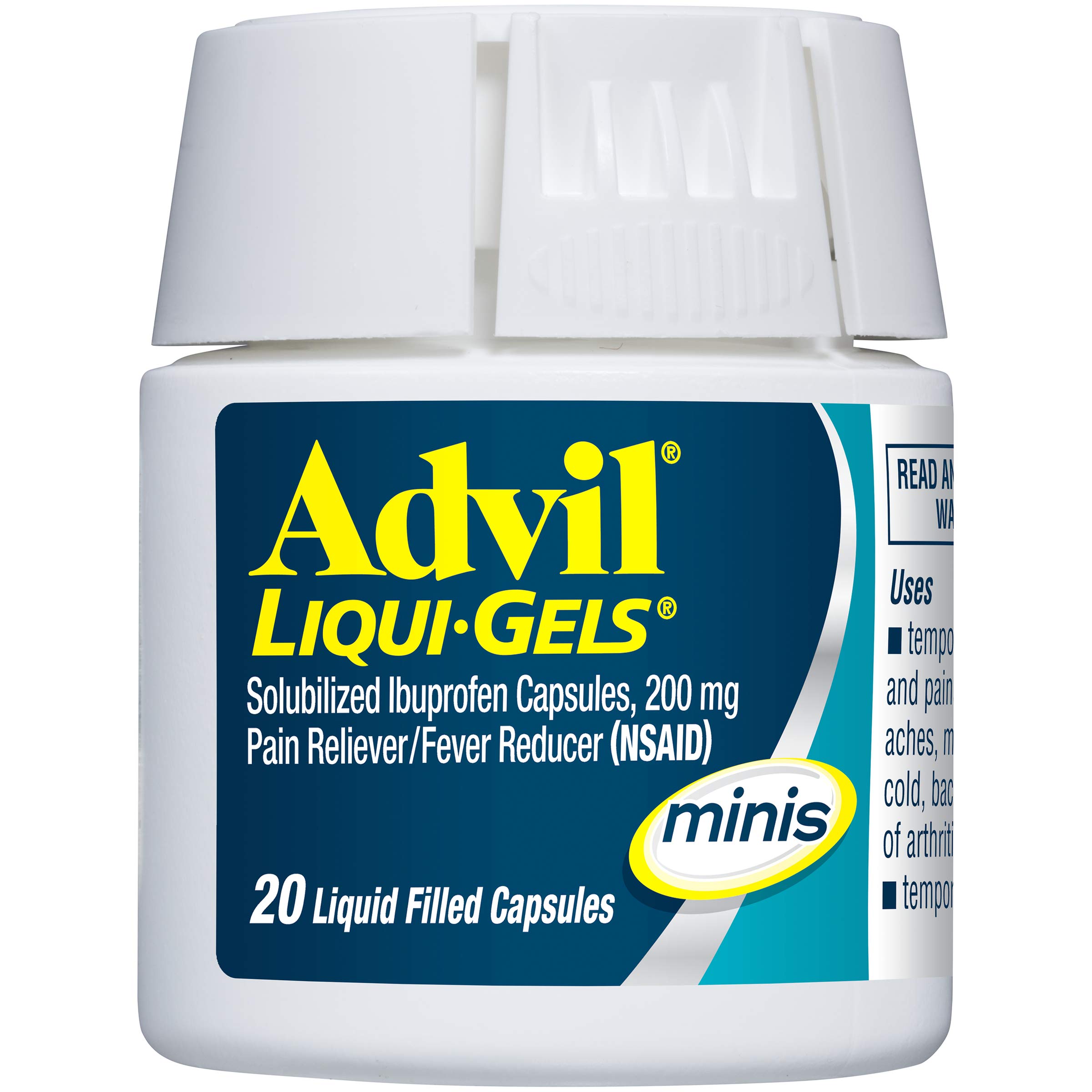 Advil LiquiGels Minis Pain Reliever and Fever Reducer, Ibuprofen 200mg