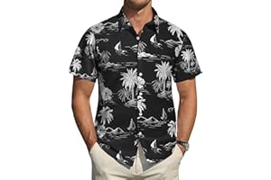 Rioofinx Hawaiian Shirt for Men Short Sleeve Button Down Shirt Men Casual Summer Tropical Beach Shirts for Men Hawaii Party