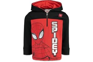 Marvel Spider-Man Spider-Verse Avengers Hulk Black Panther Miles Morales Fleece Half Zip Hoodie Toddler to Big Kid