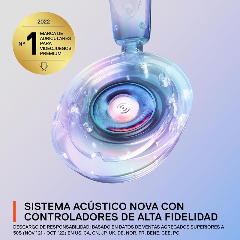 Arctis Nova 1 - Auscultadores de gaming multi-sistema, drivers de alta fidelidade, áudio espacial a 360°, design confortável, microfone durável, ultra-leve e com cancelamento de ruído, PC,