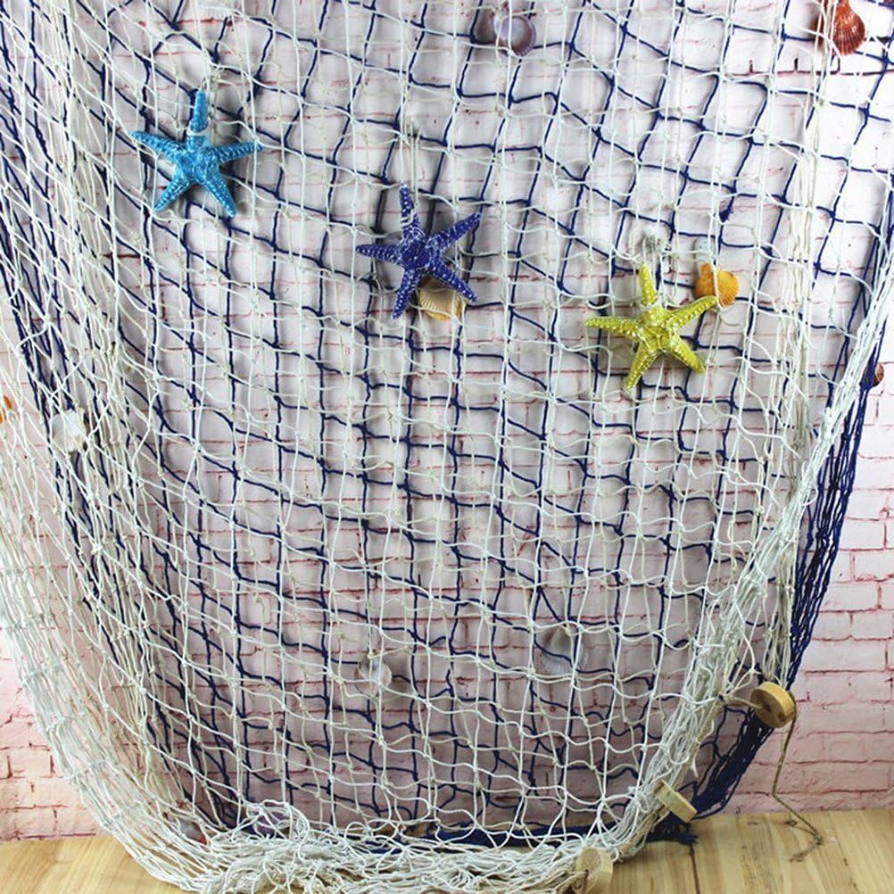 ROSENICE Decorative Fish Net Nautical Seaside Beach Fishing Netting Party Wall Hanging Decor Beige