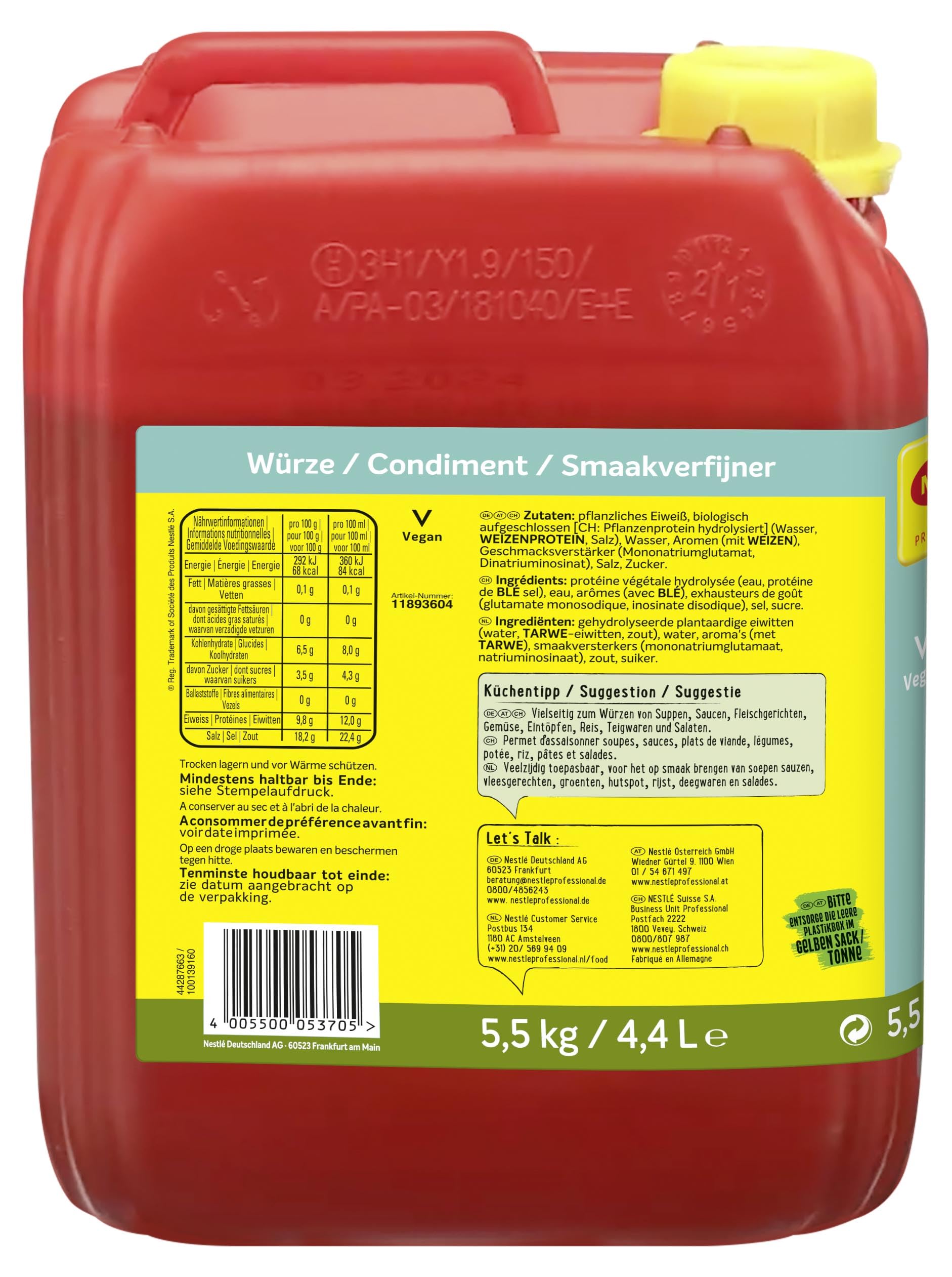 MAGGI Professional Würze, vegan, universell einsetzbar, 1er Pack (1 x 5,5kg Kanister) 3