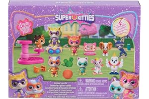 Disney Jr. SuperKitties Kittydale Figure Set with Accessories, 15-Pieces, Collectible Figurines, Amazon Exclusive, Toy for Fans, Girls, Kids, Ages 3 and Up by Just Play