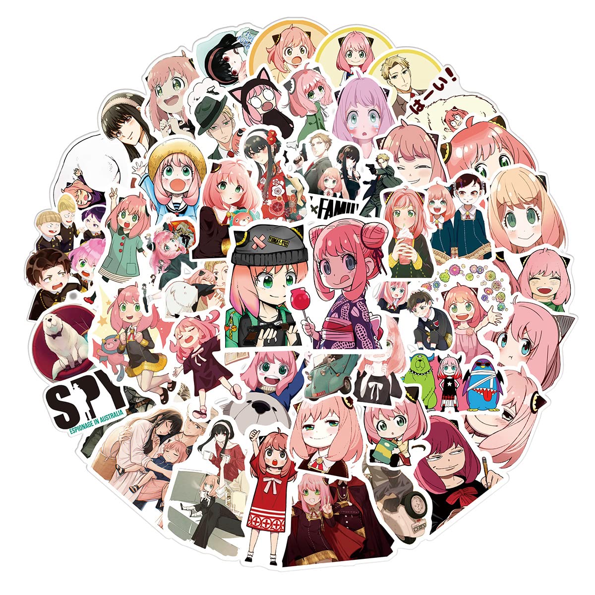 SPY×Family Anime Stickers Pack 100 PCS |Stickers for Car,Laptop,Water Bottles,Stickers for Teens Cute Vinyl Decals — image 1