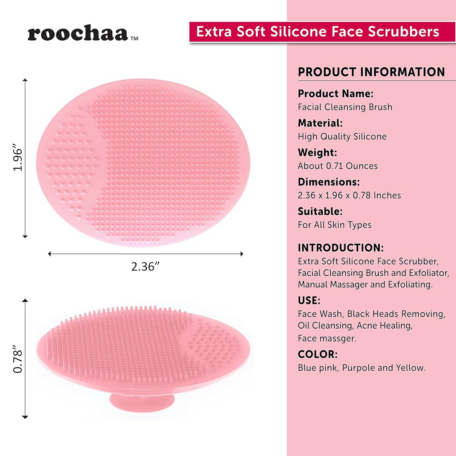 Extra Soft Silicone Face Scrubber and Manual Facial Cleansing Exfoliating Face Wash Cleanser Brush Makeup, Pores, Acne, Blackheads Cleaner Exfoliator Scrub Loofah for All Skin Types - 2 Pack: Beauty