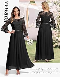 Wedtrend Women's Evening Dress 3/4 Sleeve Long