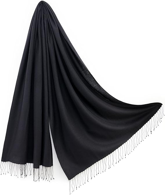 Amazon パシュミナコレクション カシミヤシルク 大判ストール 無地 70x0cm ブラック ストール 通販