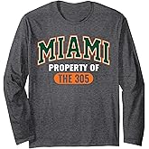 305 Miami Vibes Urban Style Miami Beach Graphic Design Long Sleeve T-Shirt
