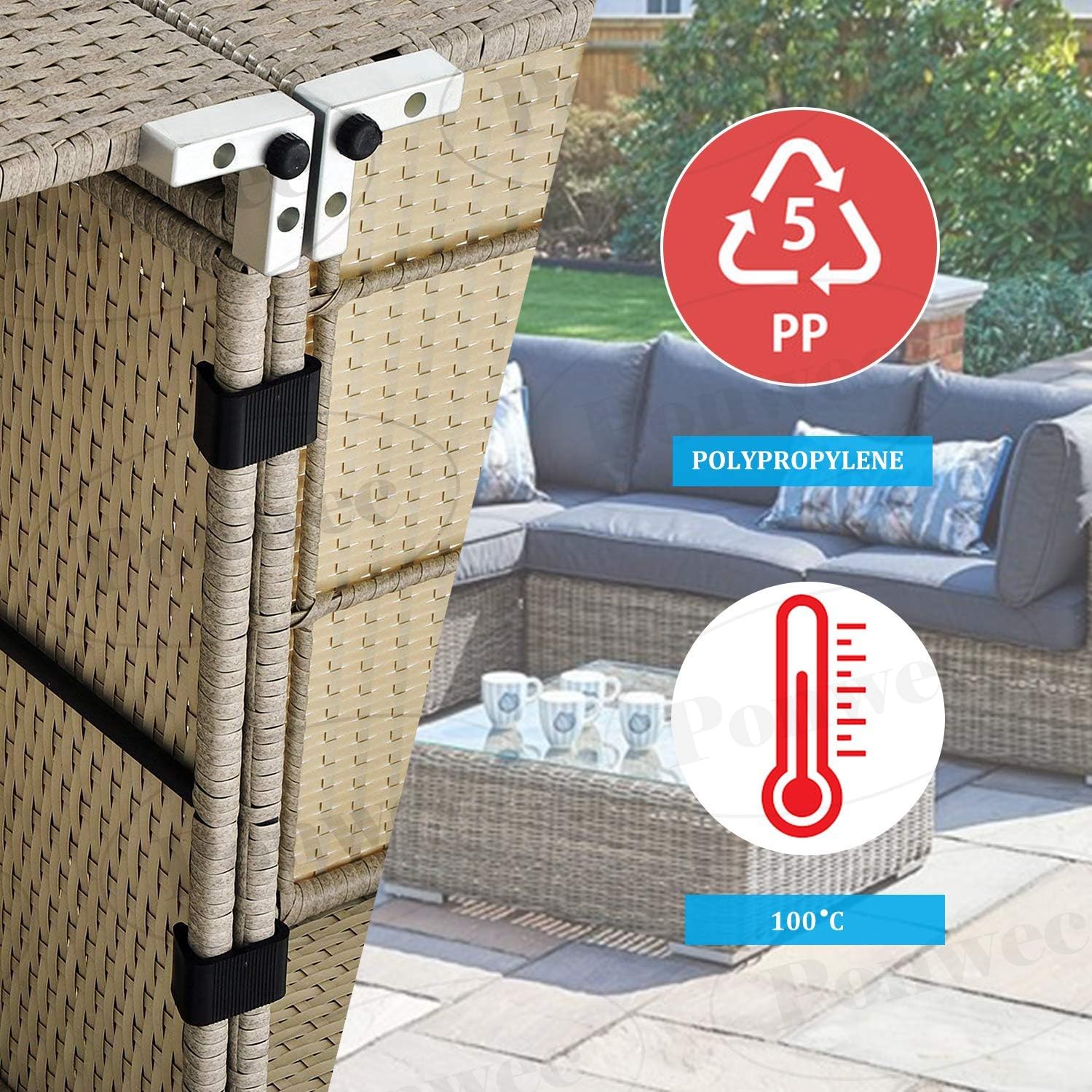 Ponwec 8 PCS Outdoor Patio Furniture Clips for Patio Sectional Sofa, Wicker Chair Clips Garden Furniture Clips Connect The Sectional or Module Outdoor Couch Patio Furniture & Rattan Chair （Big: Kitchen & Dining
