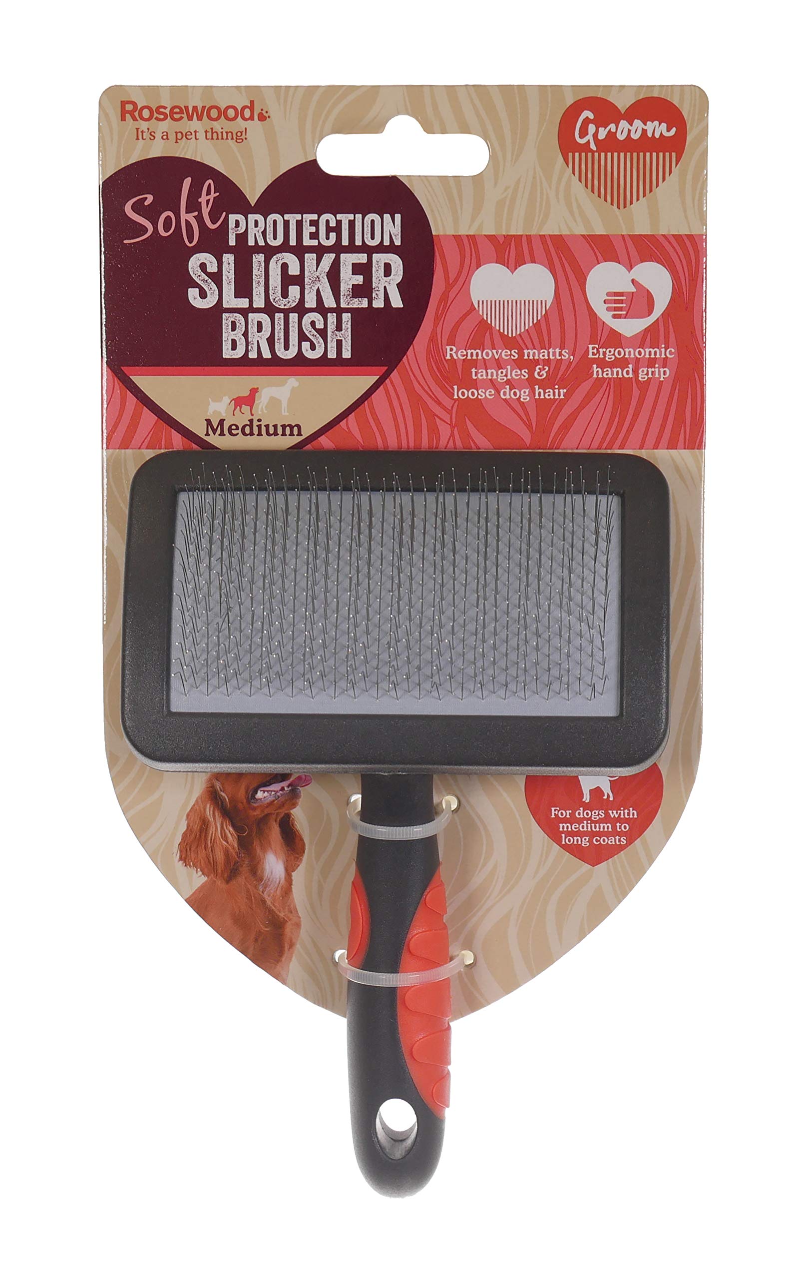 Rosewood Soft Protection Slicker Brush Dogs, Medium