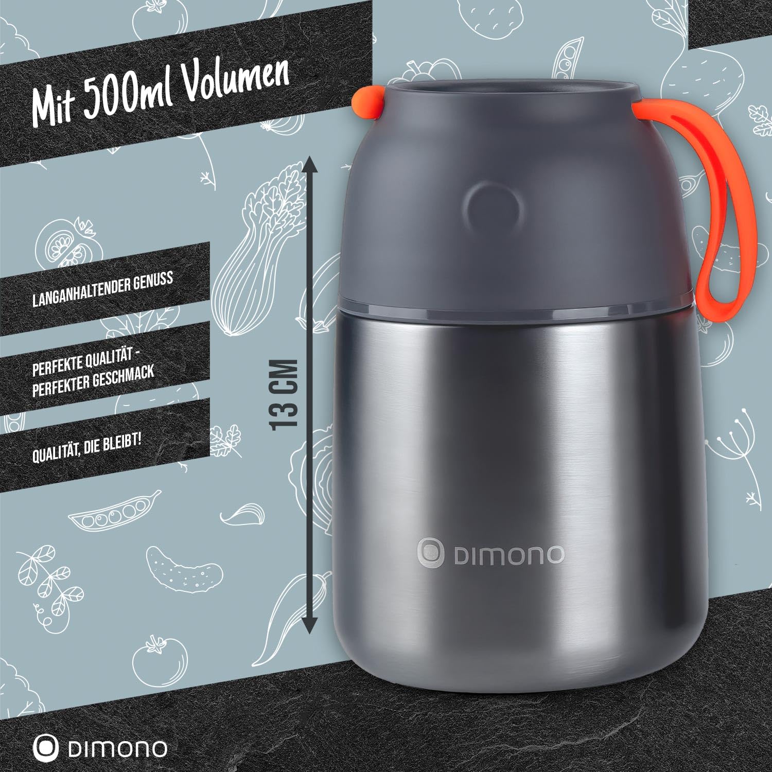 Dimono® Thermobehälter für Essen 500 ml – Thermo Lunchbox mit Löffel 7