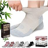 NOLUNT Diabetic Socks for Men,4 & 6 Pairs Low Cut Bamboo Viscose Wide Mens Diabetic Socks Size 9-11 10-13