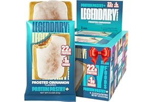 Legendary Foods 22g Protein Pastry 0g Added Sugar, Low Carb, Gluten Conscious, Keto Snack, Ideal for Glucose Management, Includes Whey Protein Isolate, 8 Pack Frosted Cinnamon
