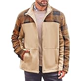 Beotyshow Mens Soft Polar Fleece Jacket Zip Up Printed Coat Casual Tribal Aztec Midweight Winter Outfits