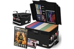 TOOL TROOPERS FIRESHIELD PRO 5200°F Fireproof Document Box with Lock – Portable Water Resistant File Organizer for Hanging/Legal Folders – Safe Storage for Home, Office or Travel – Black, Size: 16.1" x 12.9" x 11"