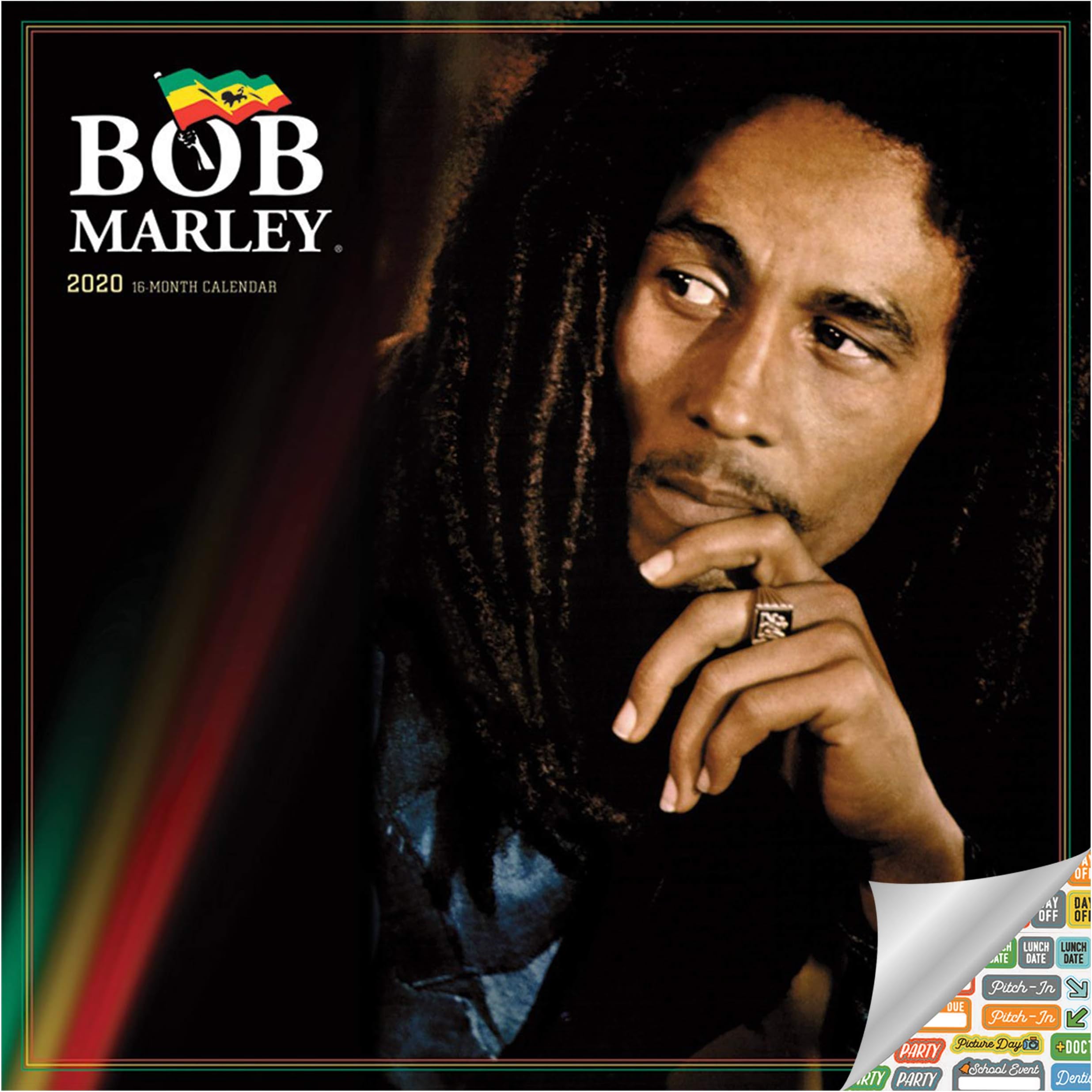Bob Marley Calendar 2020 Bob Marley Reggae Wall Calendar Bundle with Over 100 Calendar Stickers