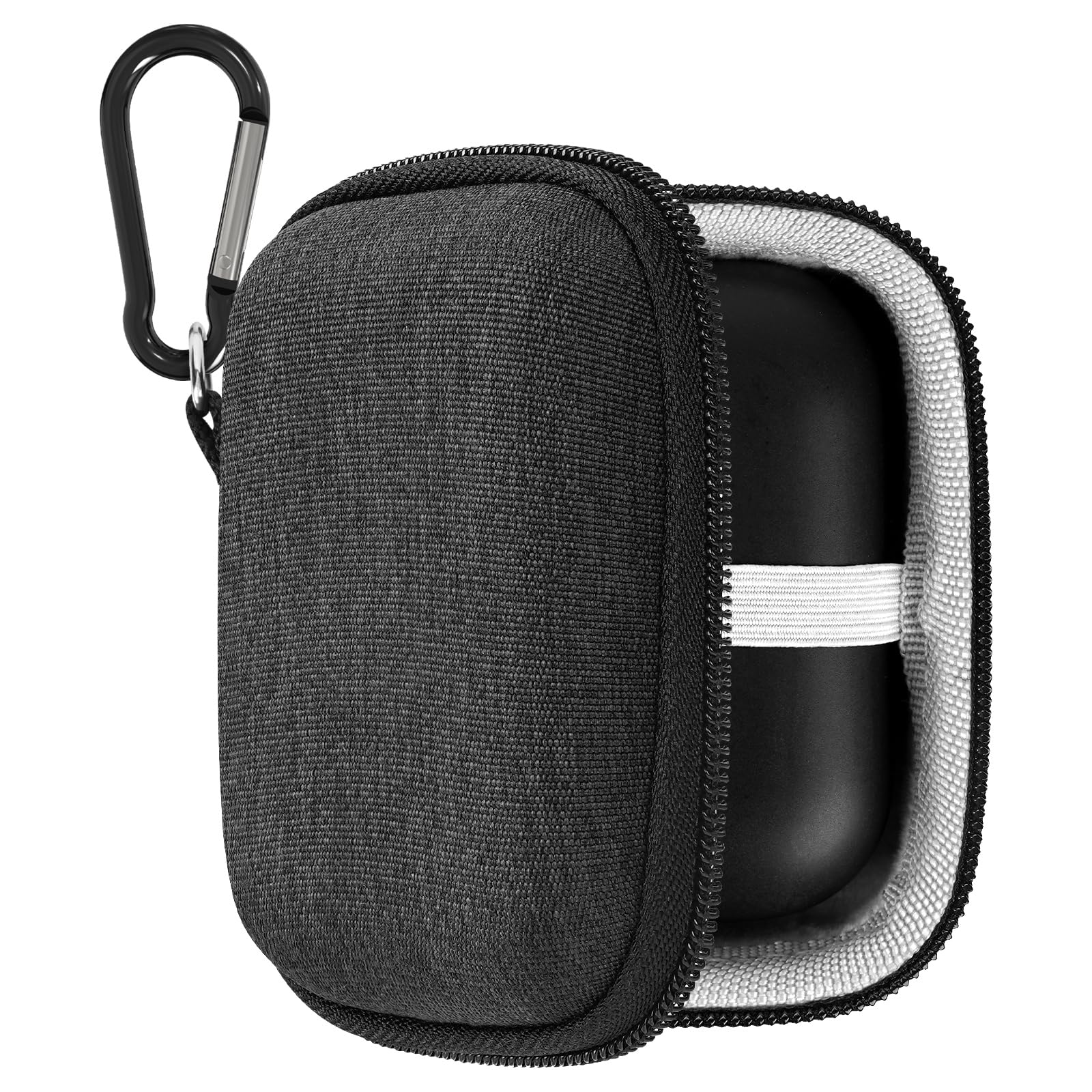 Geekria Shield Earbuds Case Compatible with Echo Buds 2023 Wireless Earbud, Replacement Hard Shell Travel Carrying Bag with Cable Storage (Dark Grey)